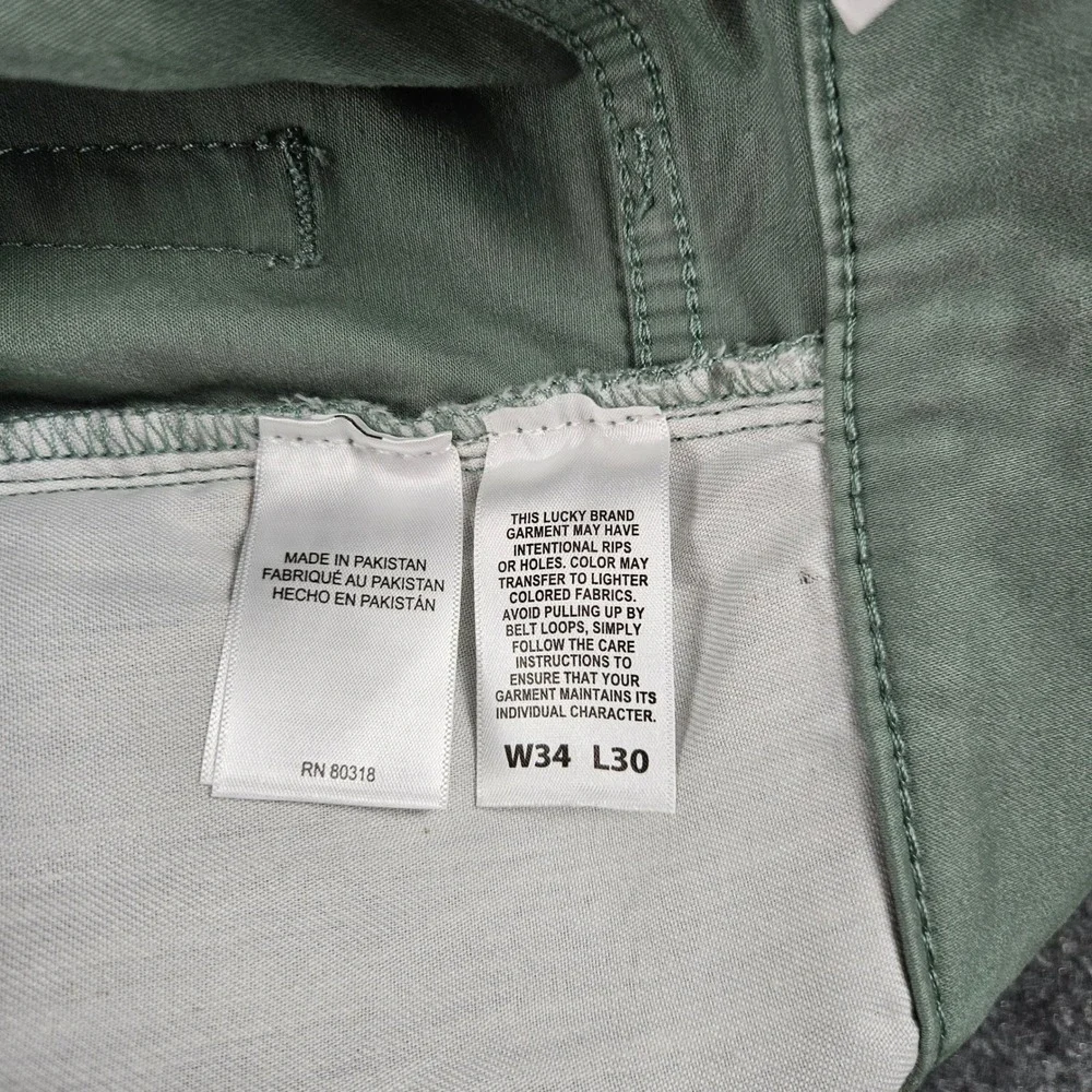$99 Lucky Brand 223 Straight Leg Pants Mens 34x30 Green Casual Chino Trousers